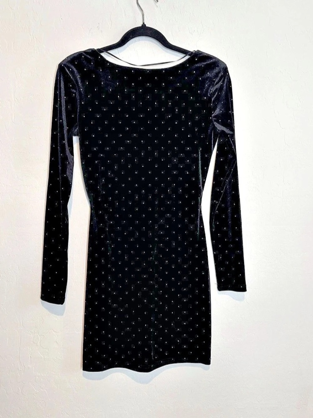 Black Velvet long sleeve Mini Dress Size Small Like New